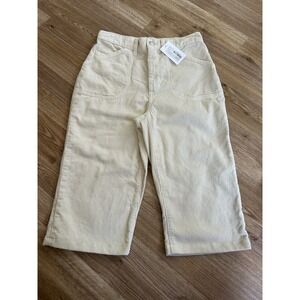 NWT Re/Done Originals Cream Colored‎ Corduroy Cropped Jeans Size 25 MSRP $295